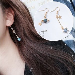 ✨NEW!✨~Blue Star and Planet Dangle Earrings!~